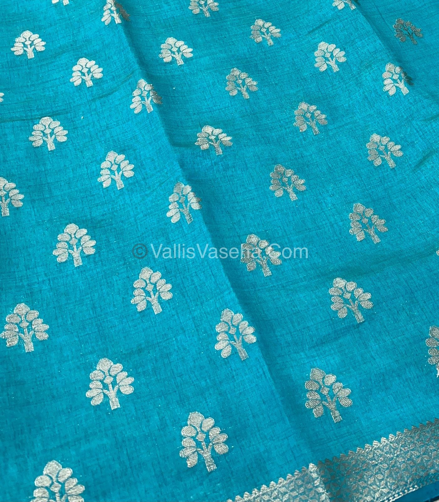 Semi Tussar Silk Saree - Blue Shade - VVSTS009