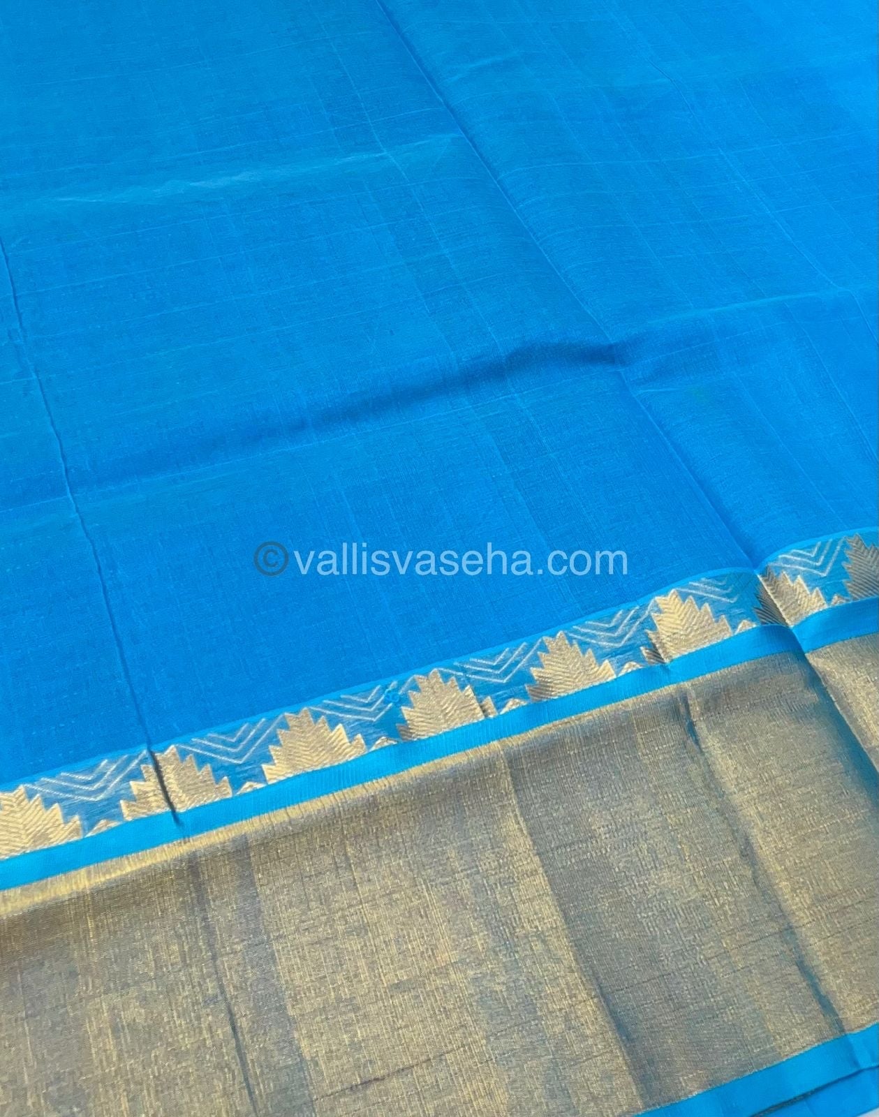 Pure Korvai Silk Cotton - Lakshadeepam Design - Short and Long border - VVKLD003
