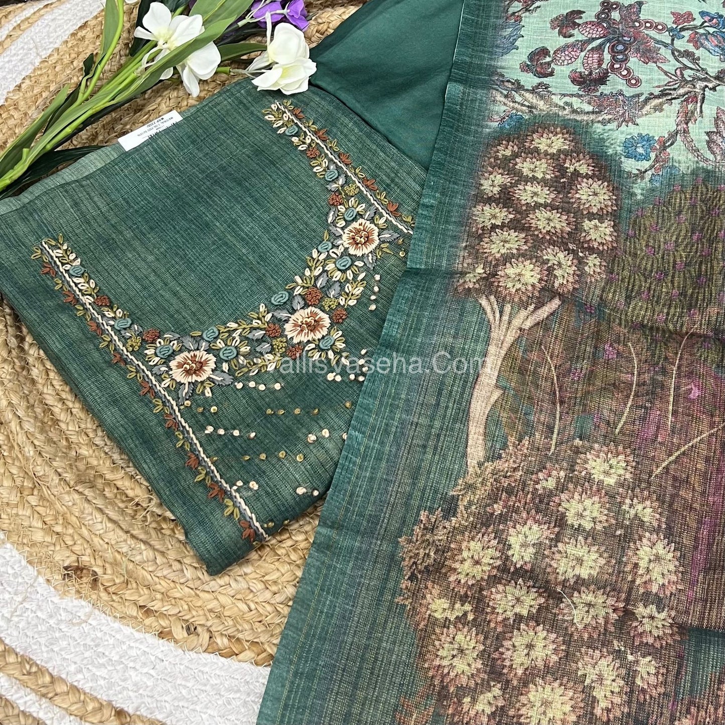 Tissue Linen Salwar Material | VVUSM007