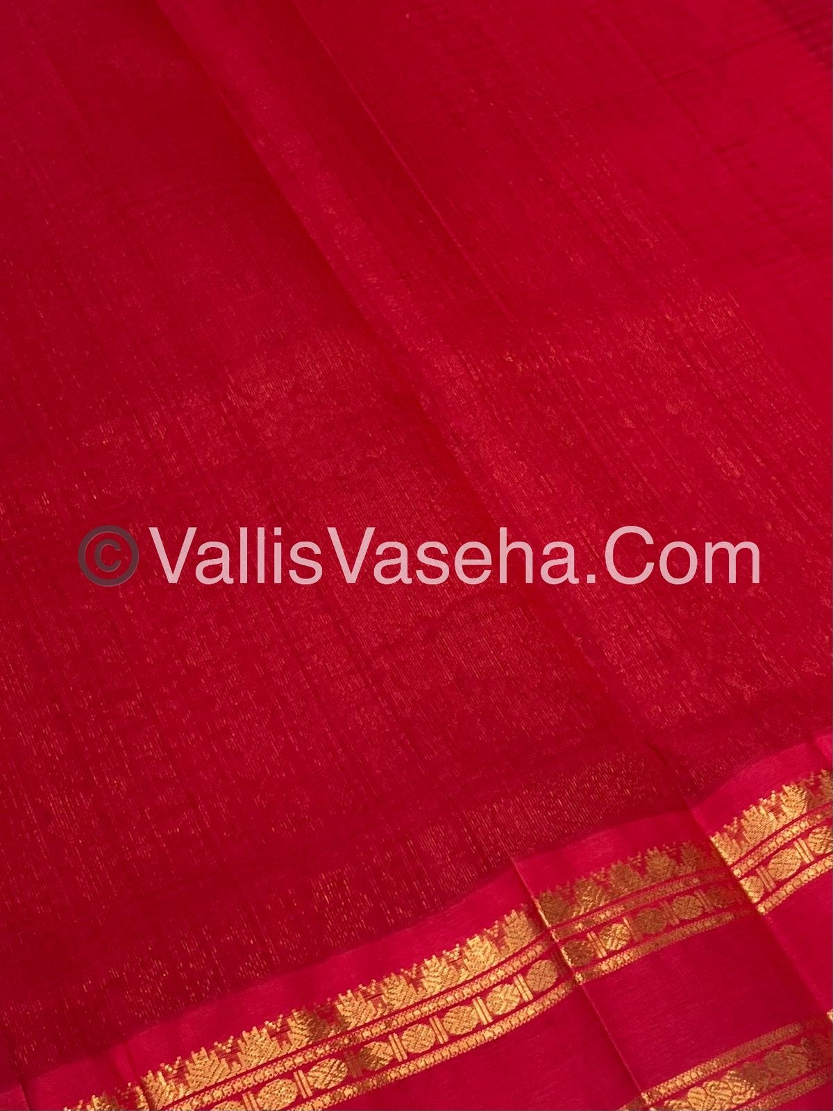 Pure Korvai Silk Cotton - Podi Kattam - Merun & Black with Teal Green - Retta Petta Border - VVKSC003