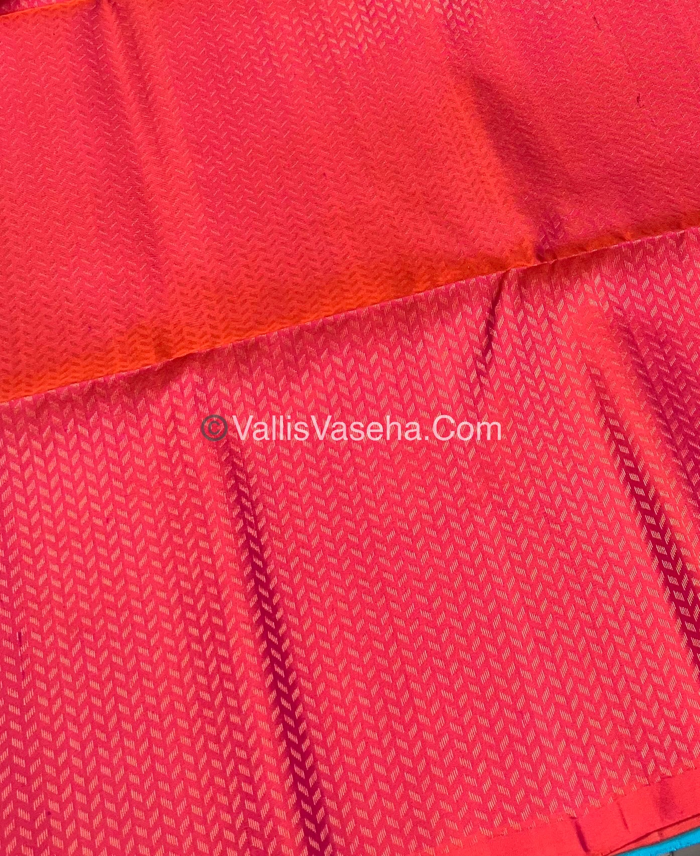 Pure Soft Silk Saree - Light weight - Border Less - Blue & Peach - VVPSS035