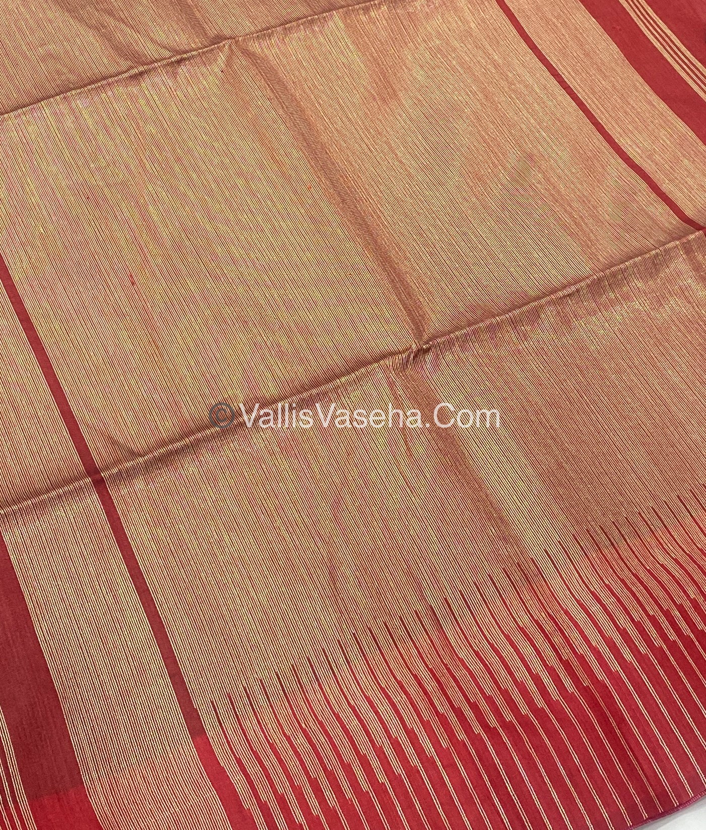 Semi Raw Silk - Brown With Maroon Shade - VVRS002