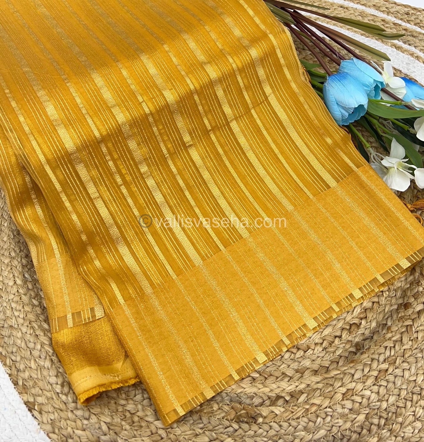 Organza Saree - Golden Yellow Shade - VVOS001