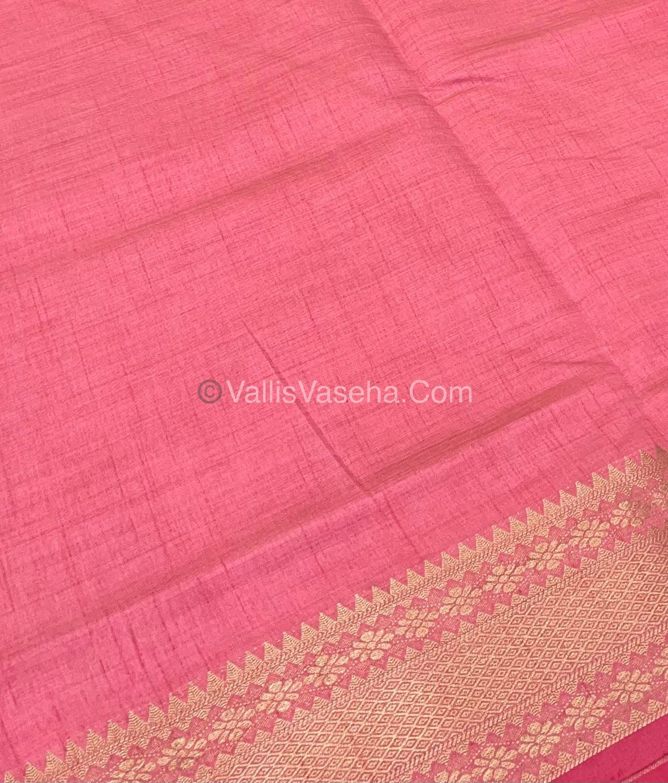 Semi Tussar Silk - Grand Pallu - Peach Shade - VVSTS017