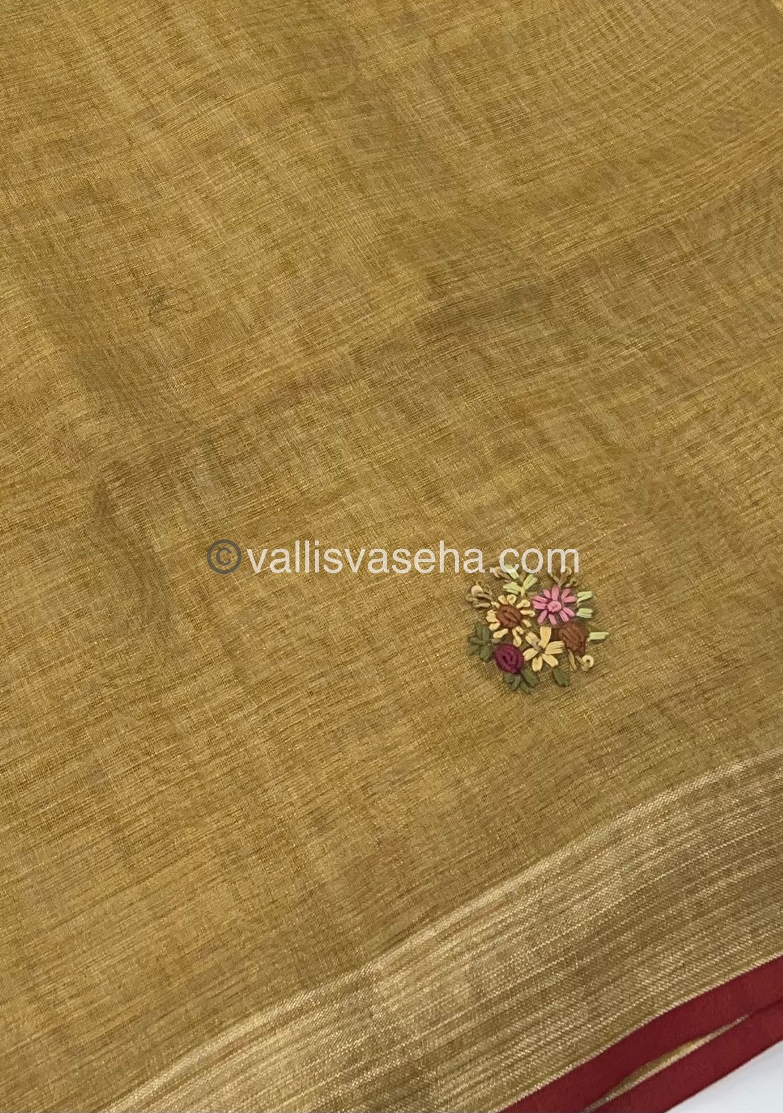 French Knot - Tissue Saree -Venthaya Yellow Shade - VVLFN001