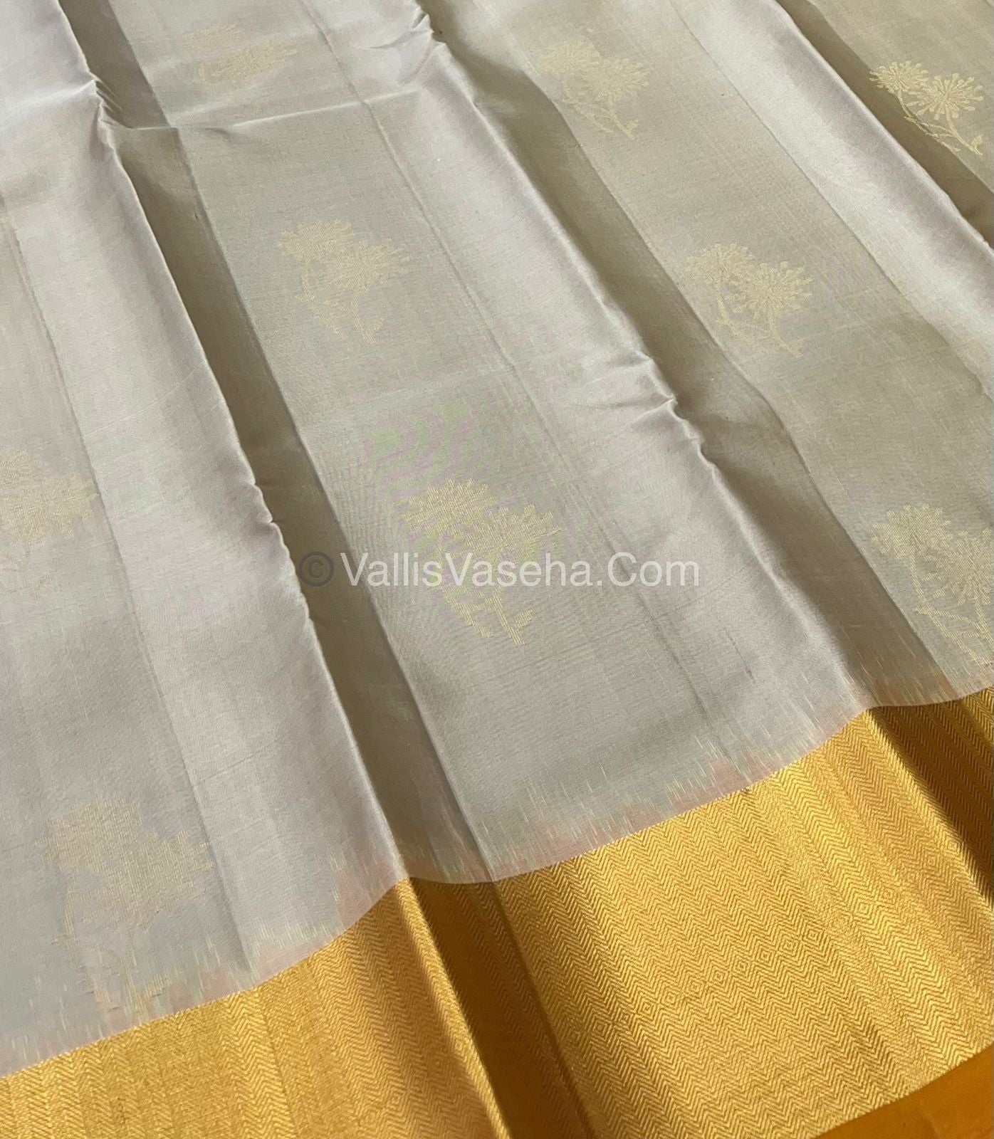 Pure Soft Silk Saree - Grey & Mustard Yellow Combo - VVPSS036