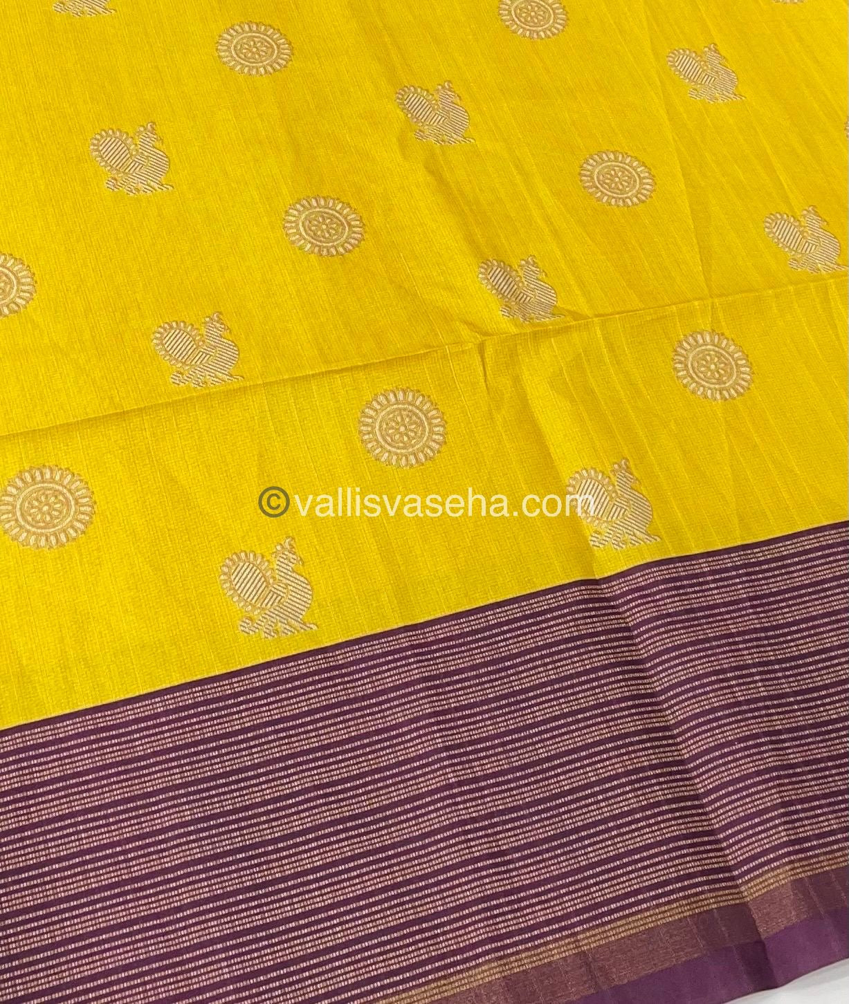 Semi Chappa Silk - Yellow & Purplish Wine - VVSC003