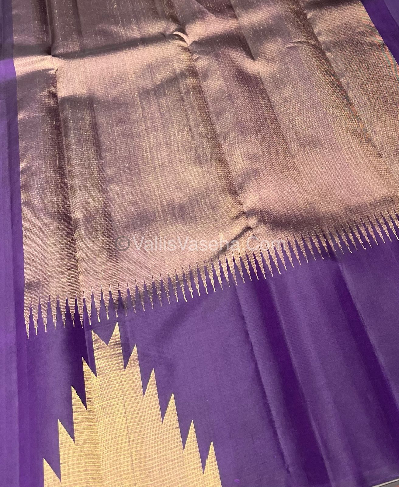Pure Soft Silk Saree - Jothika Hit design - Dark Purple - VVPSS005