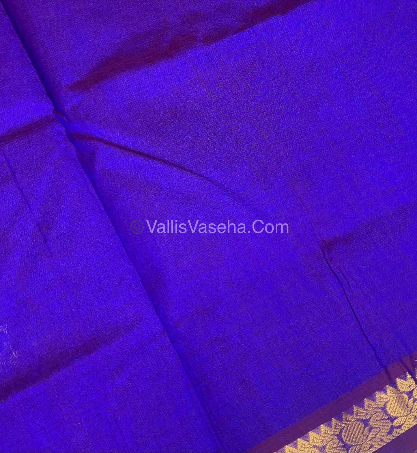 Pure Silk Cotton Saree - Mayil & Elephant Design - Violetish Purple - VVMES001