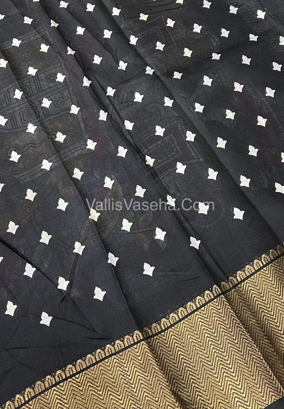 Semi Binny / Semi Crepe Silk - White & Black - VVSBS005