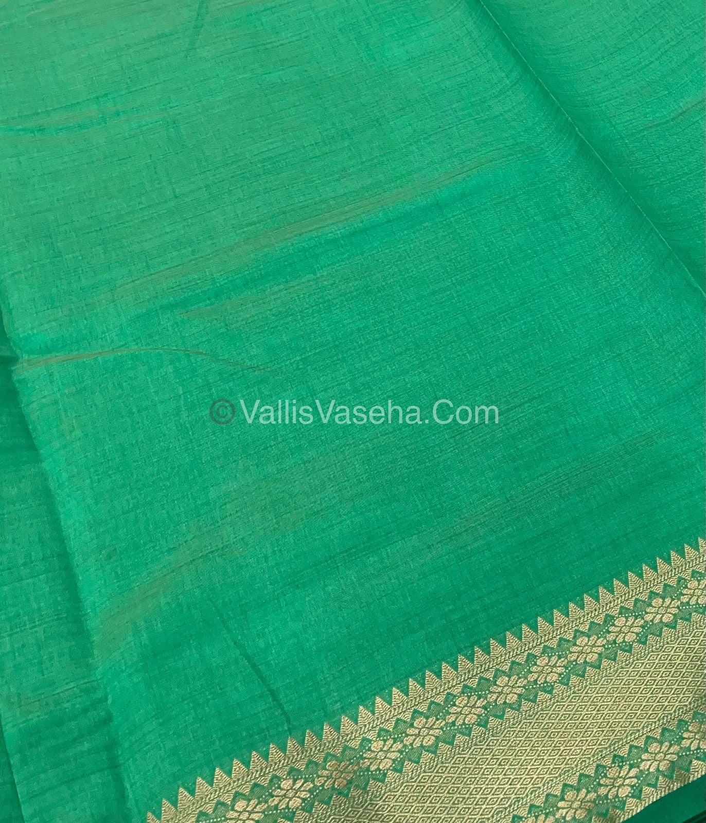 Semi Tussar Silk - Grand Pallu - Green Shade - VVSTS017