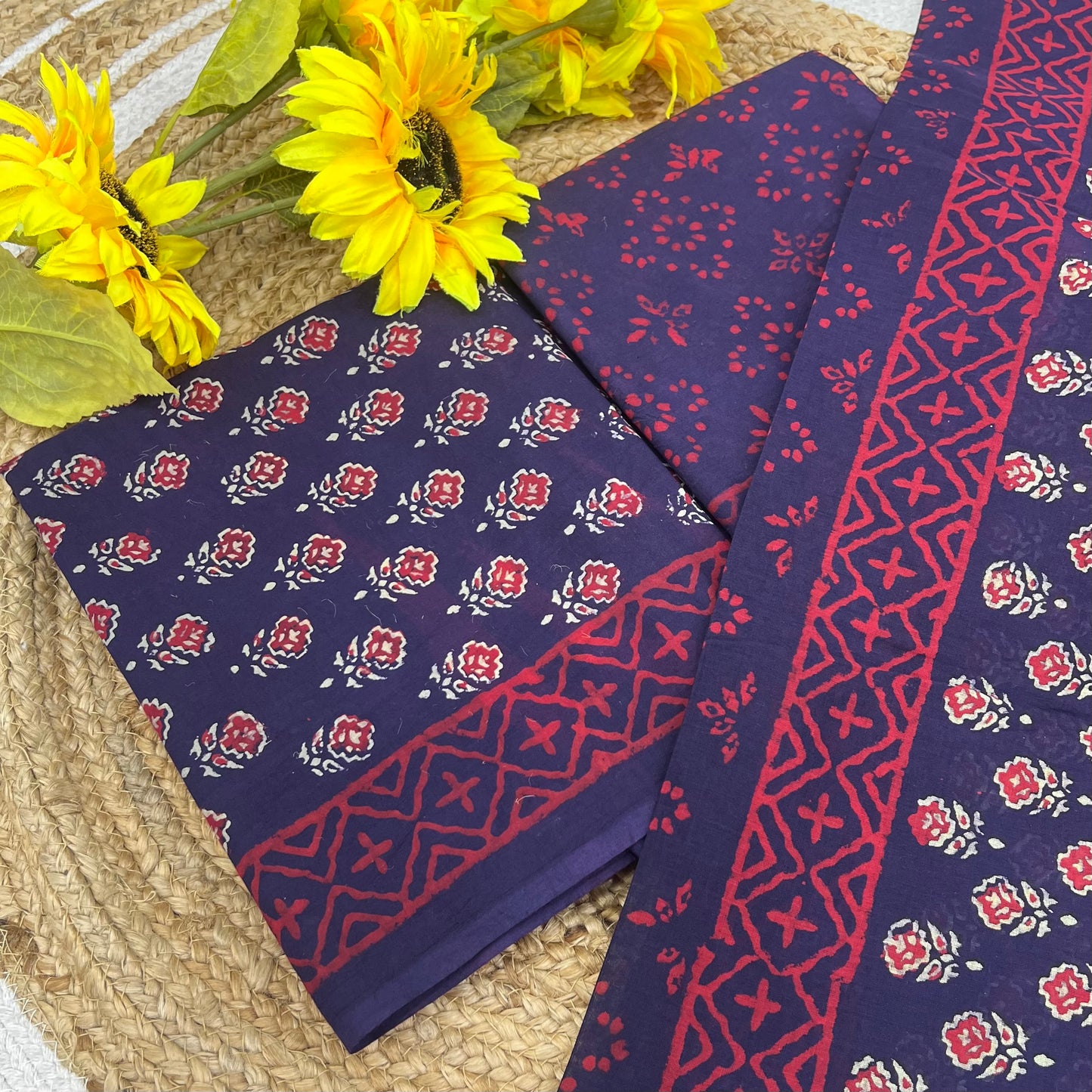 Pure Mul Mul Cotton - Bagru/ Dabu Print - VVUSM002