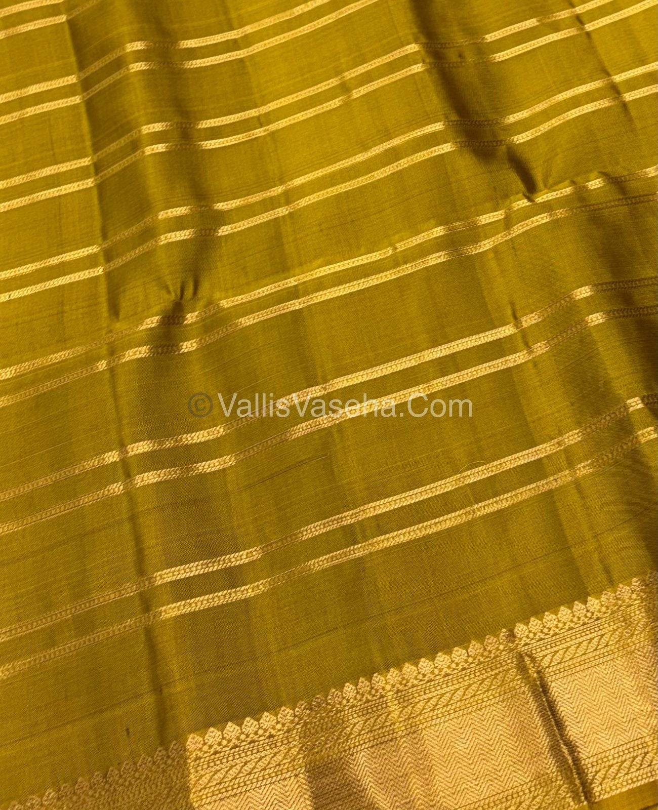 Pure Soft Silk Saree - Kanchi Border - Blue & Gold Yellow Combo - VVPSS057