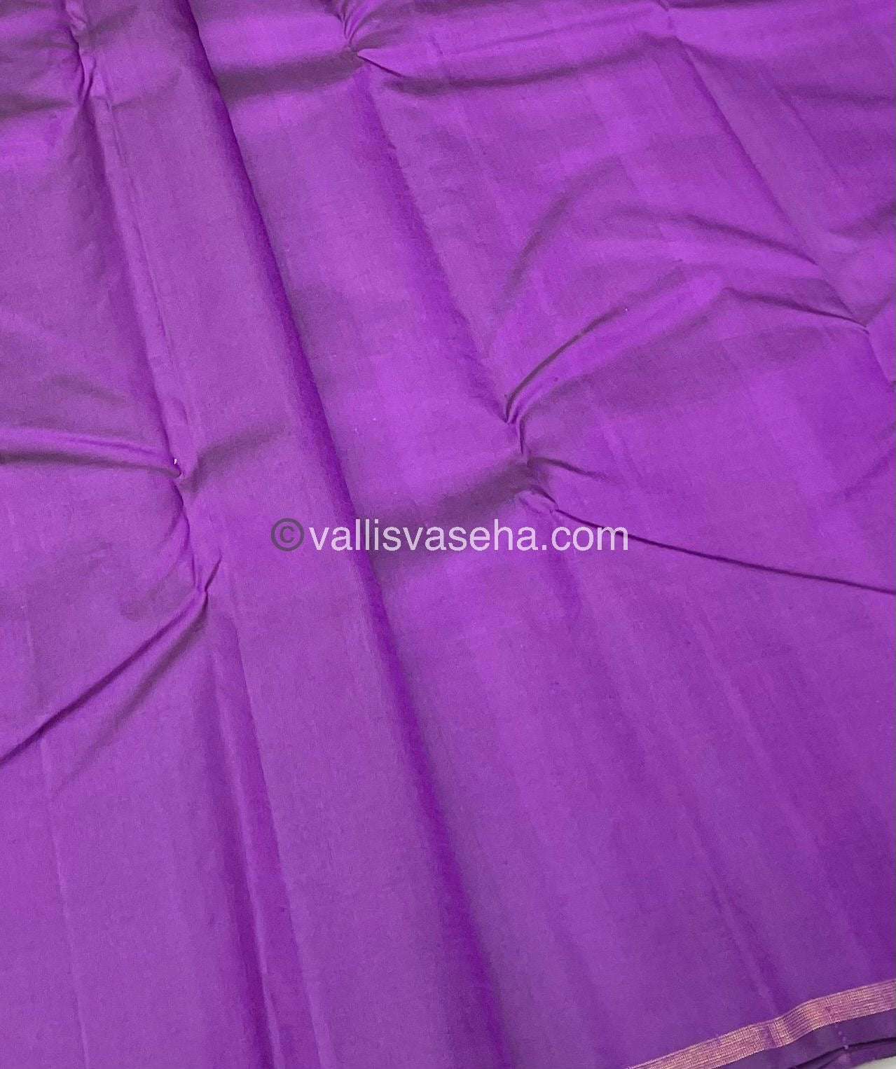 Pure Kanchipuram Silk Saree - Love Birds Design Border - Purple Shade - VVPS006