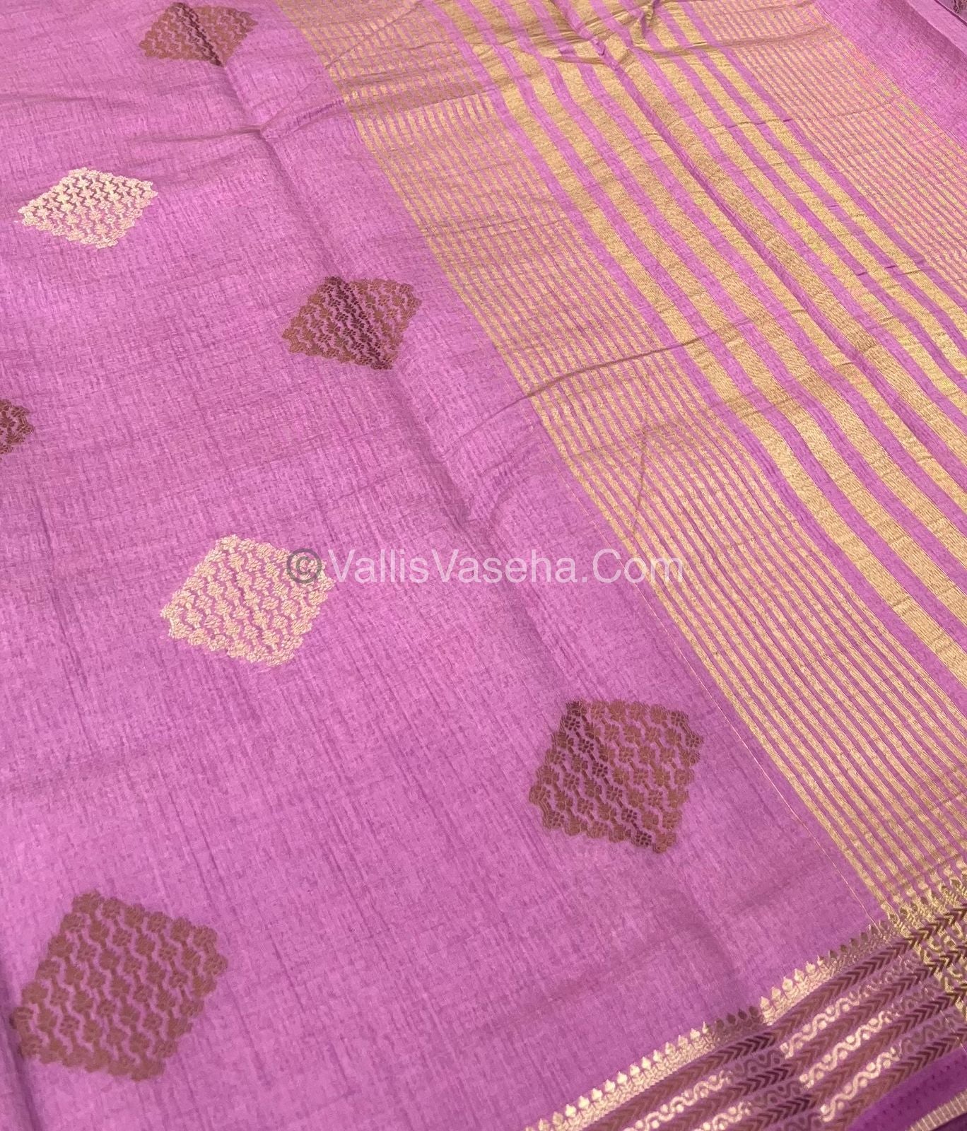 Semi Tussar Silk Saree - Onion Pink Shade - VVSTS016
