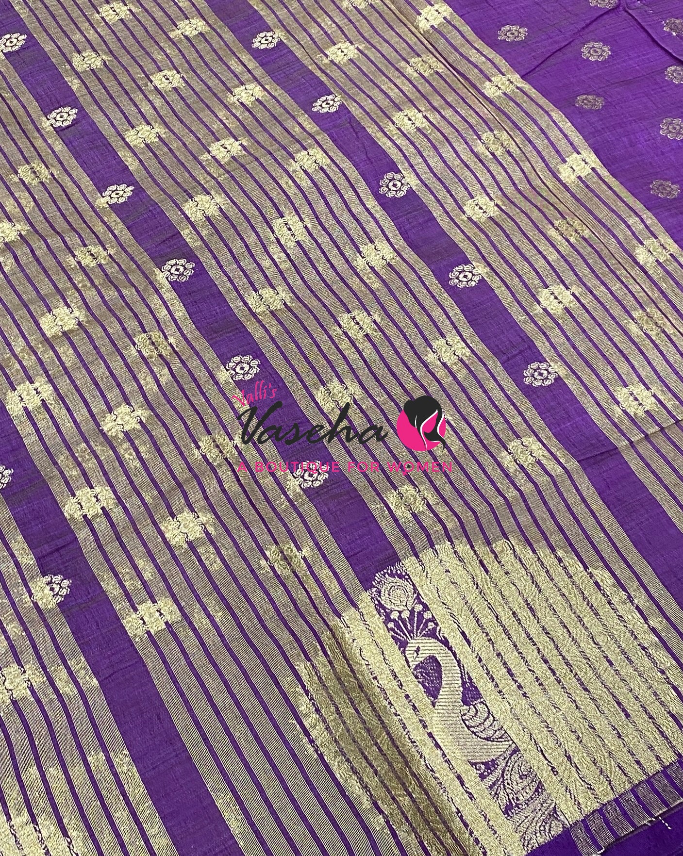 Semi Tussar Silk Saree | Purple Shade |VVSTS056