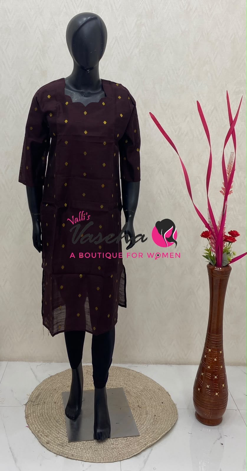Ready Made - Semi Raw Silk - Kurti - VVSRK003