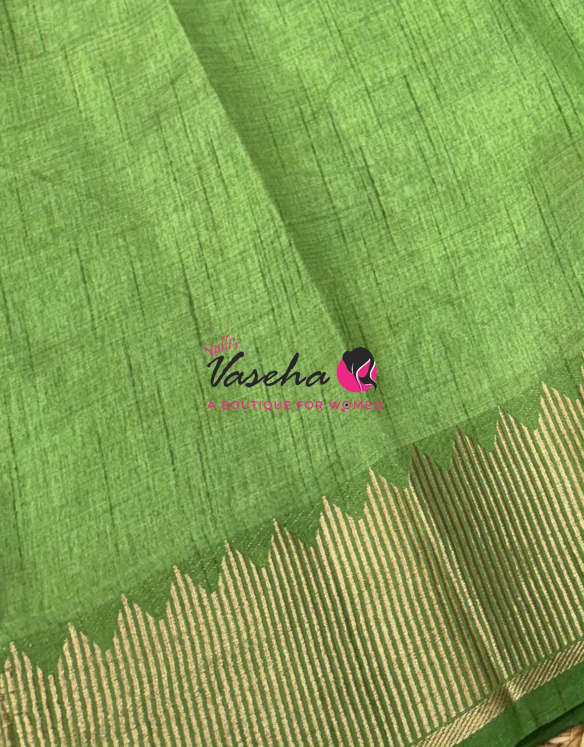 Semi Tussar Silk Saree | Pista Green Shade |VVSTS051