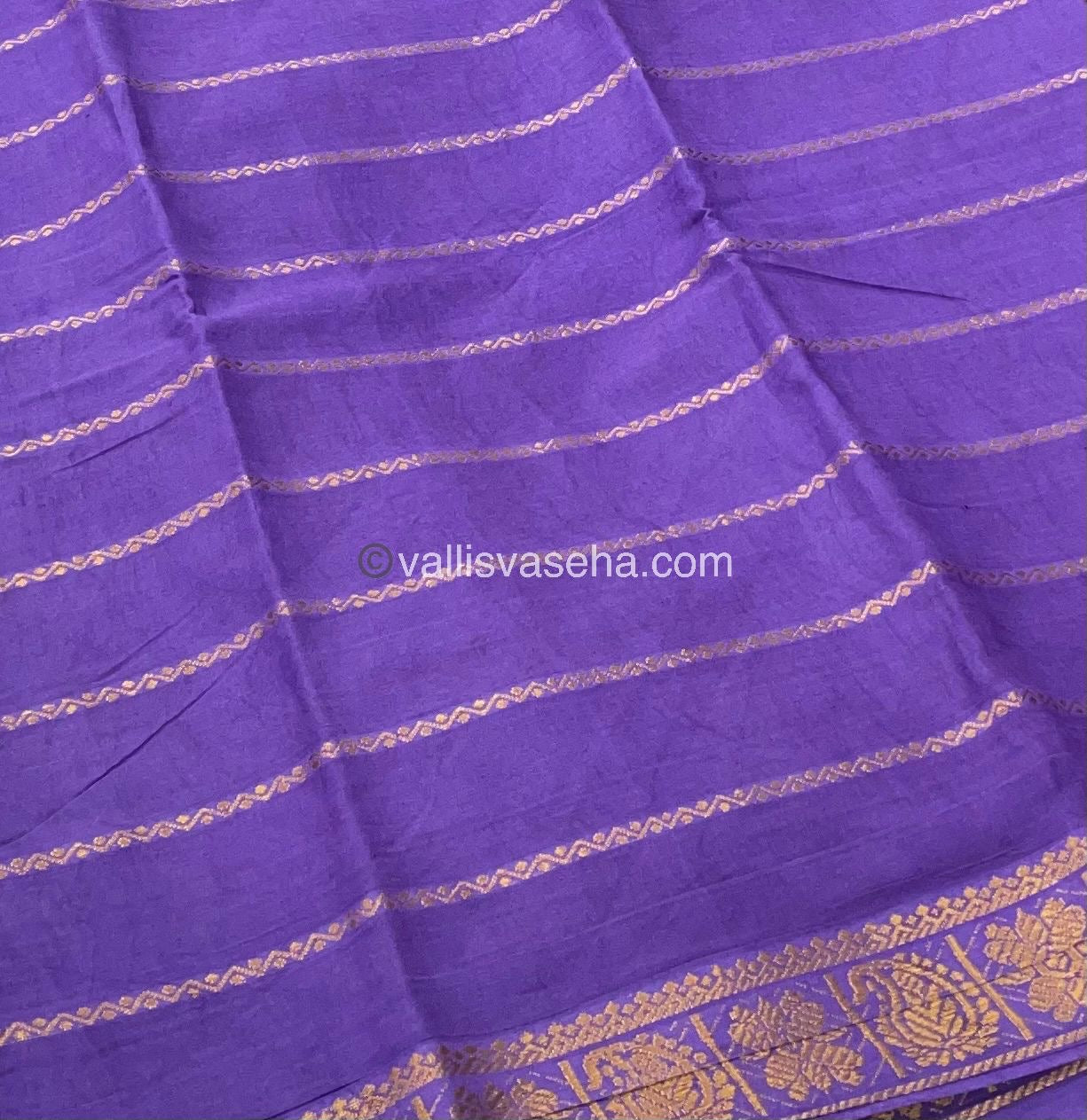 Sungudi Cotton Saree | Velthari Design - Brown with Lavender Shade - VVSCV001