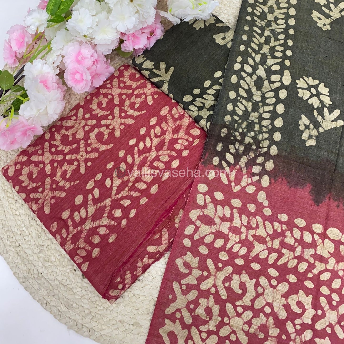 Unstitched Salwar Material- Baswada Batick Printed Silk - VVUSM005