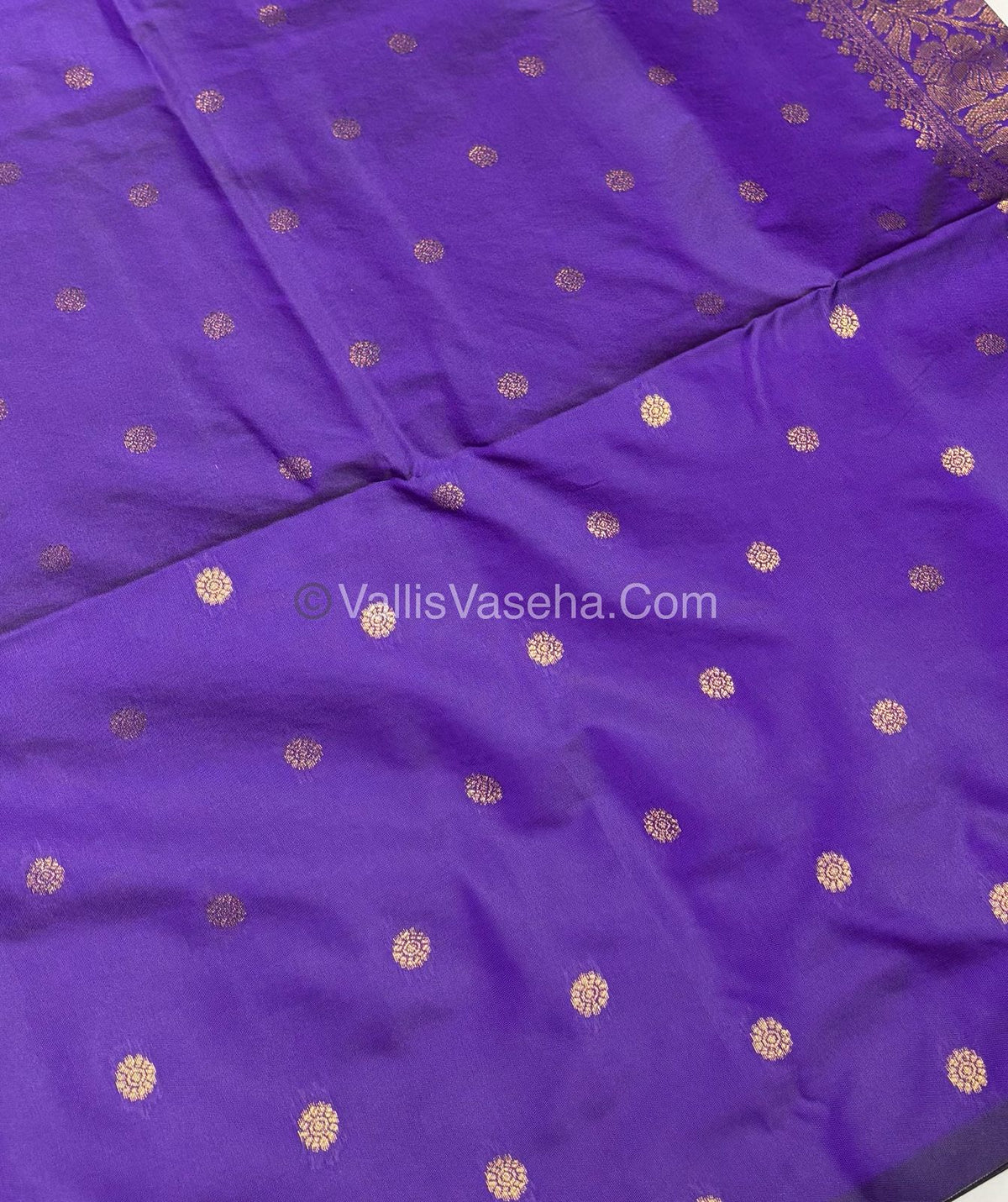 Semi Soft Silk - Kolam Design - Violet Shade -VVSSS029
