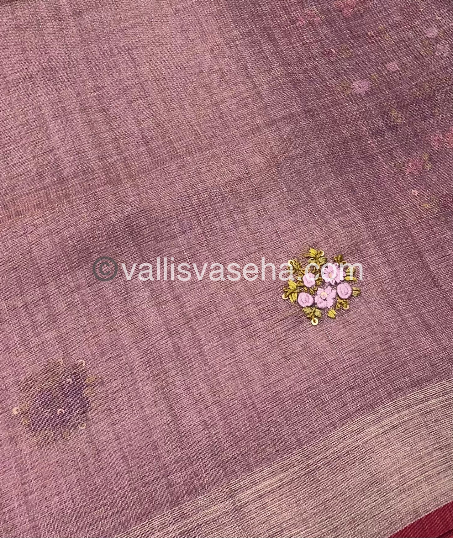 French Knot - Tissue Saree - Light Onion Pink Shade - VVLFN001
