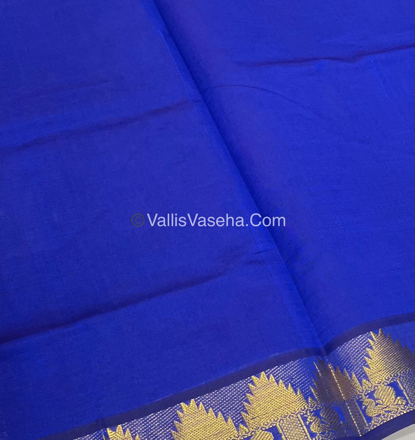 Semi Silk Cotton Saree - Maroon With Blue Shade - VVSSC005