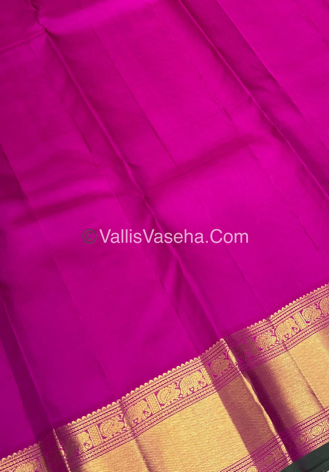 Pure Kanchipuram Silk Saree - Peach Gold & Pink Combo - VVPS014