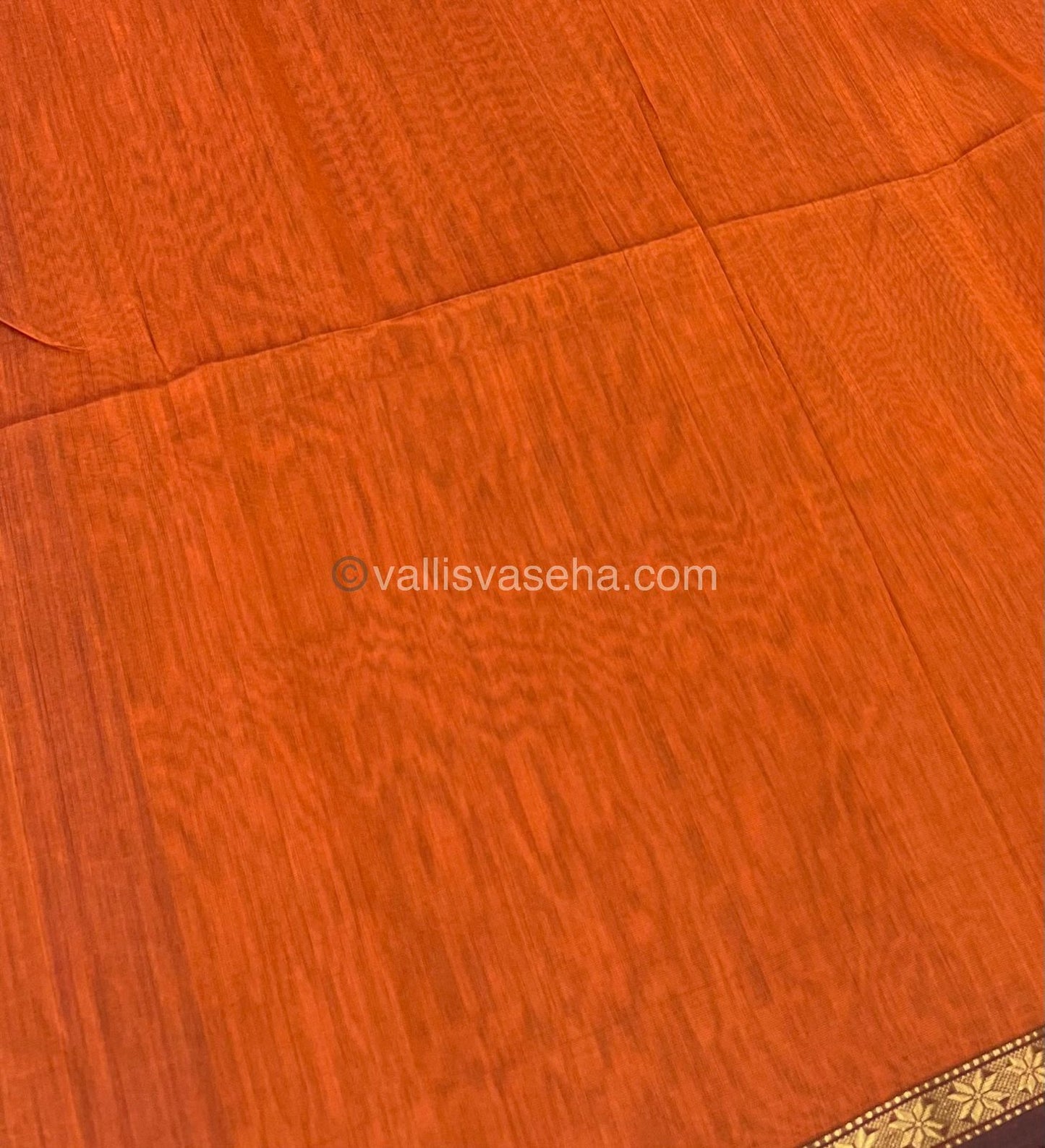 Pure Maheshwari Silk Cotton Saree - Orange & Purplish Pink Color - VVMSC002