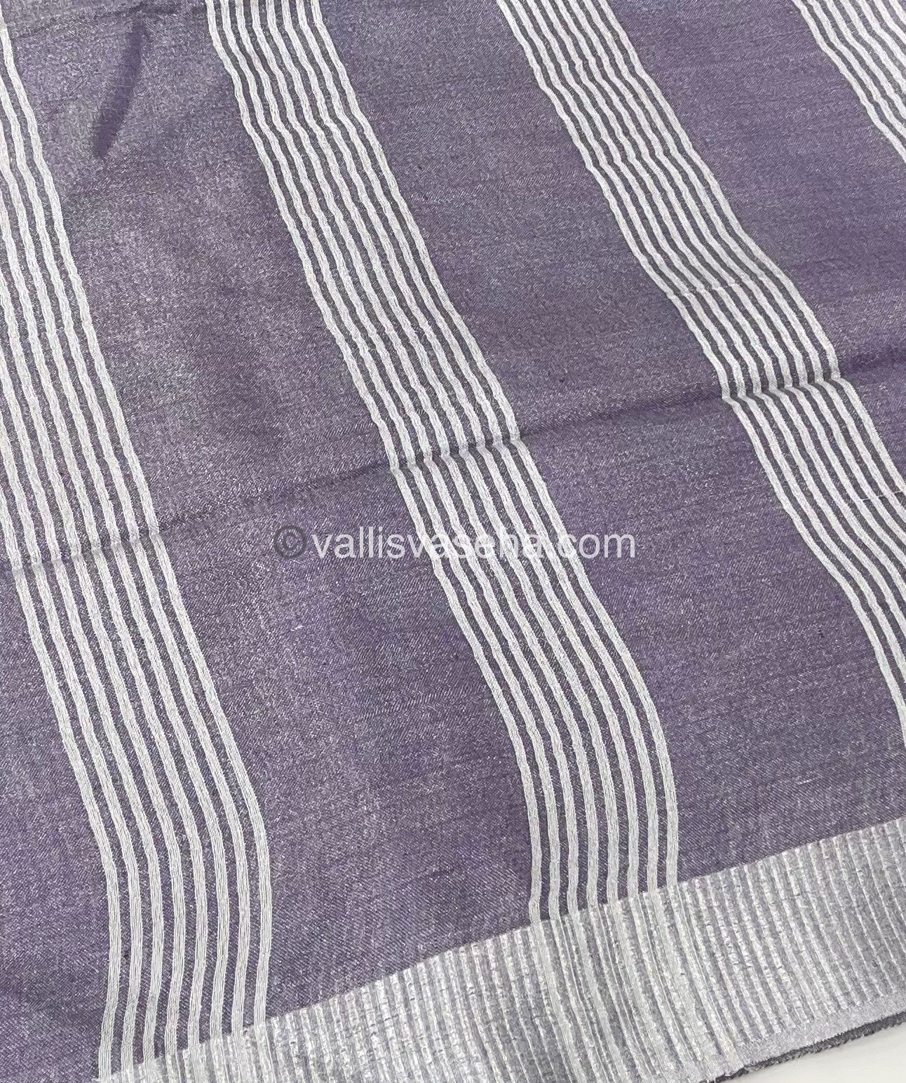 Tissue Linen Saree - Lavendar Shade - VVTLS001