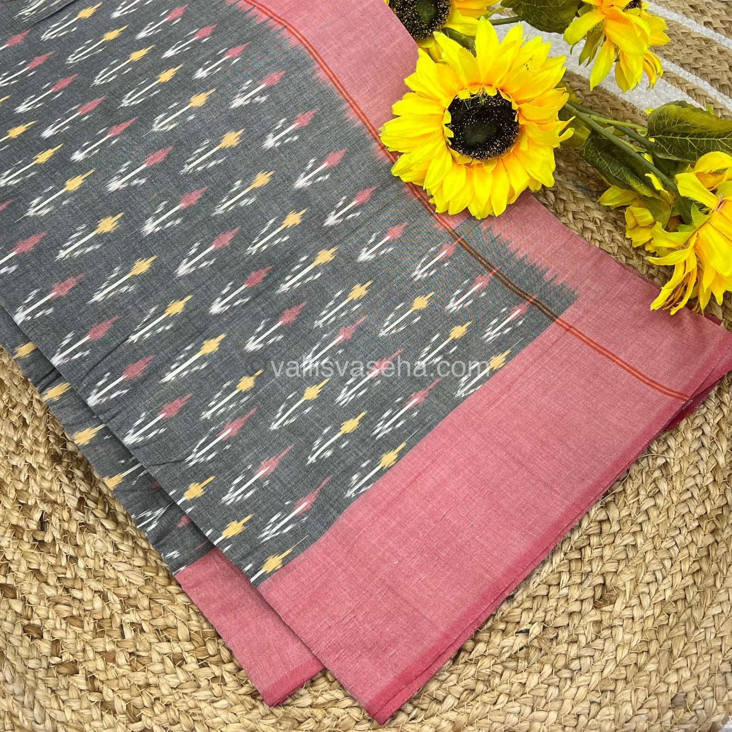 Ikkat Mercerised Cotton Saree - VVIKS001
