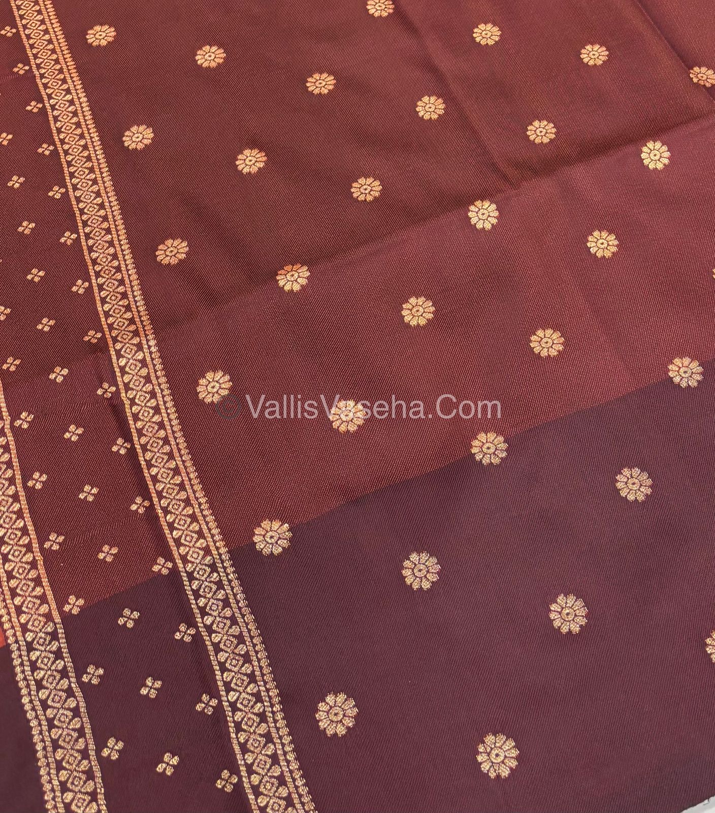 Semi Soft Silk - Rust Orange With Wine Brown Shade -VVSSS022