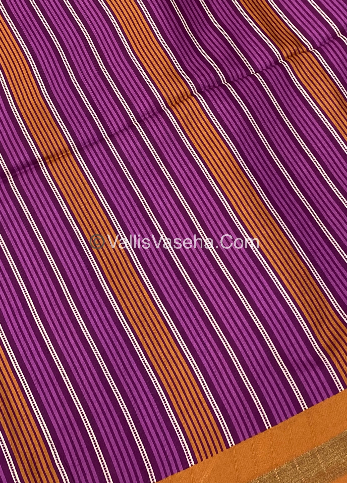 Semi Chanderi Saree - Orange & Purple Combo - VVSCS003