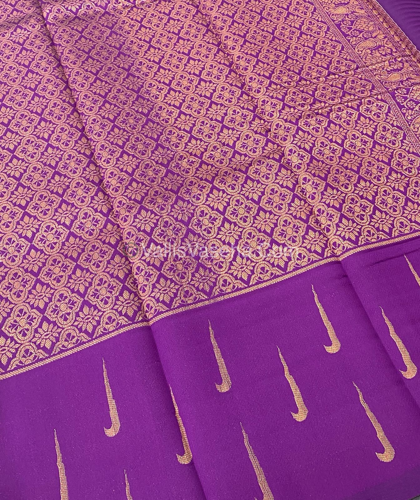 Kanchi Semi Silk - Grey with Purple Blue VVKSS001