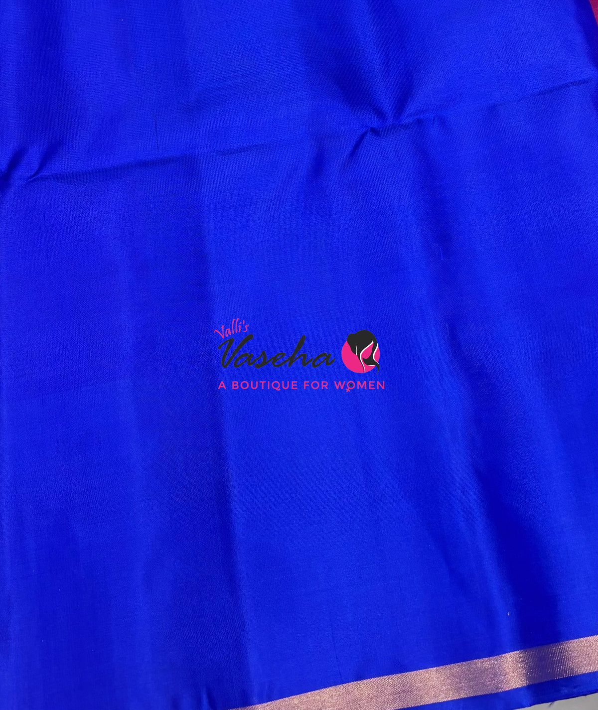 Pure Soft Silk Saree - Pochampally Design - Purple & Blue Combo - VVPSS110