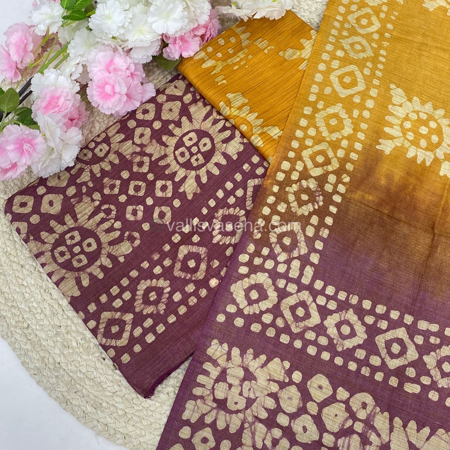 Unstitched Salwar Material- Baswada Batick Printed Silk - VVUSM005