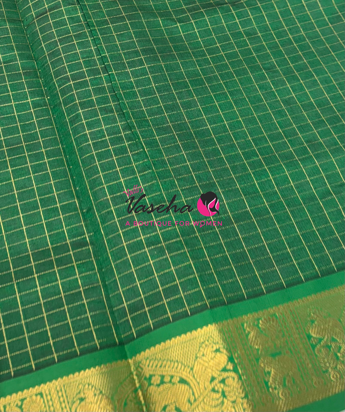 Semi Silk Cotton Saree - Checks Pattern - VVSSC019