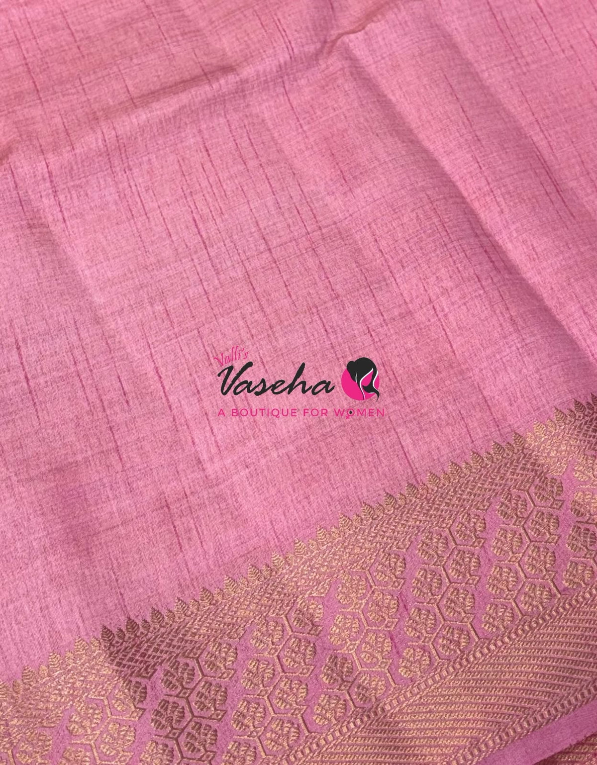 Semi Tussar Silk - Grand Pallu - Pink Shade - VVSTS071