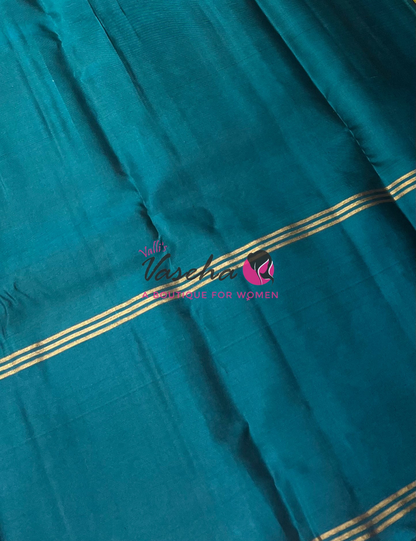 Half Mix - Pure Soft Silk Saree - Long Retta Petta Border with Butta - VVPSS084