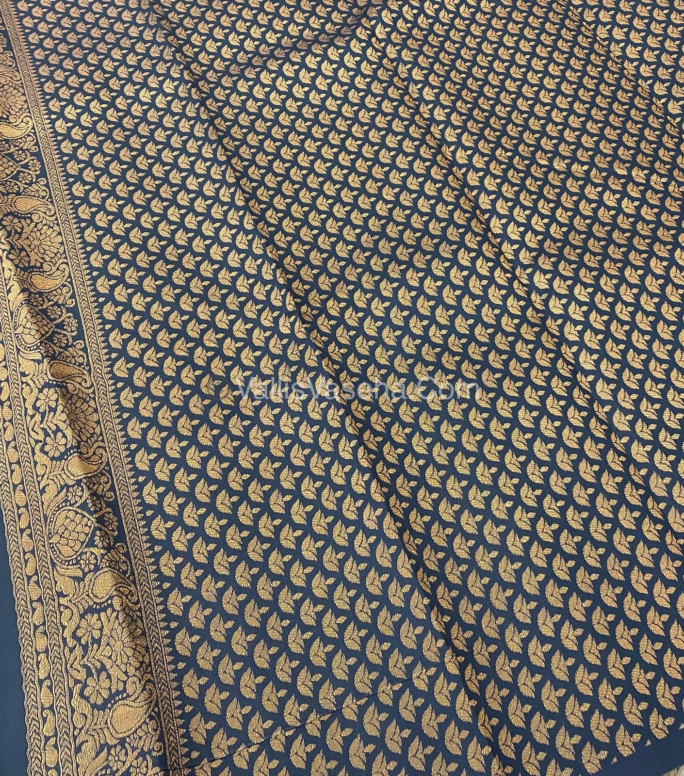 Kanchi Semi Silk - Yellow with Black VVKSS001