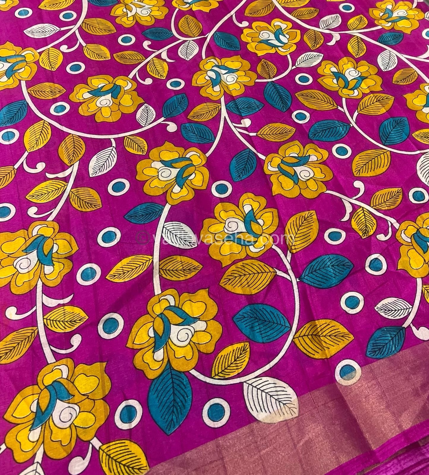 Casual Wear - Mill Print - Fancy Art Silk Tussar Saree - VVFAS002