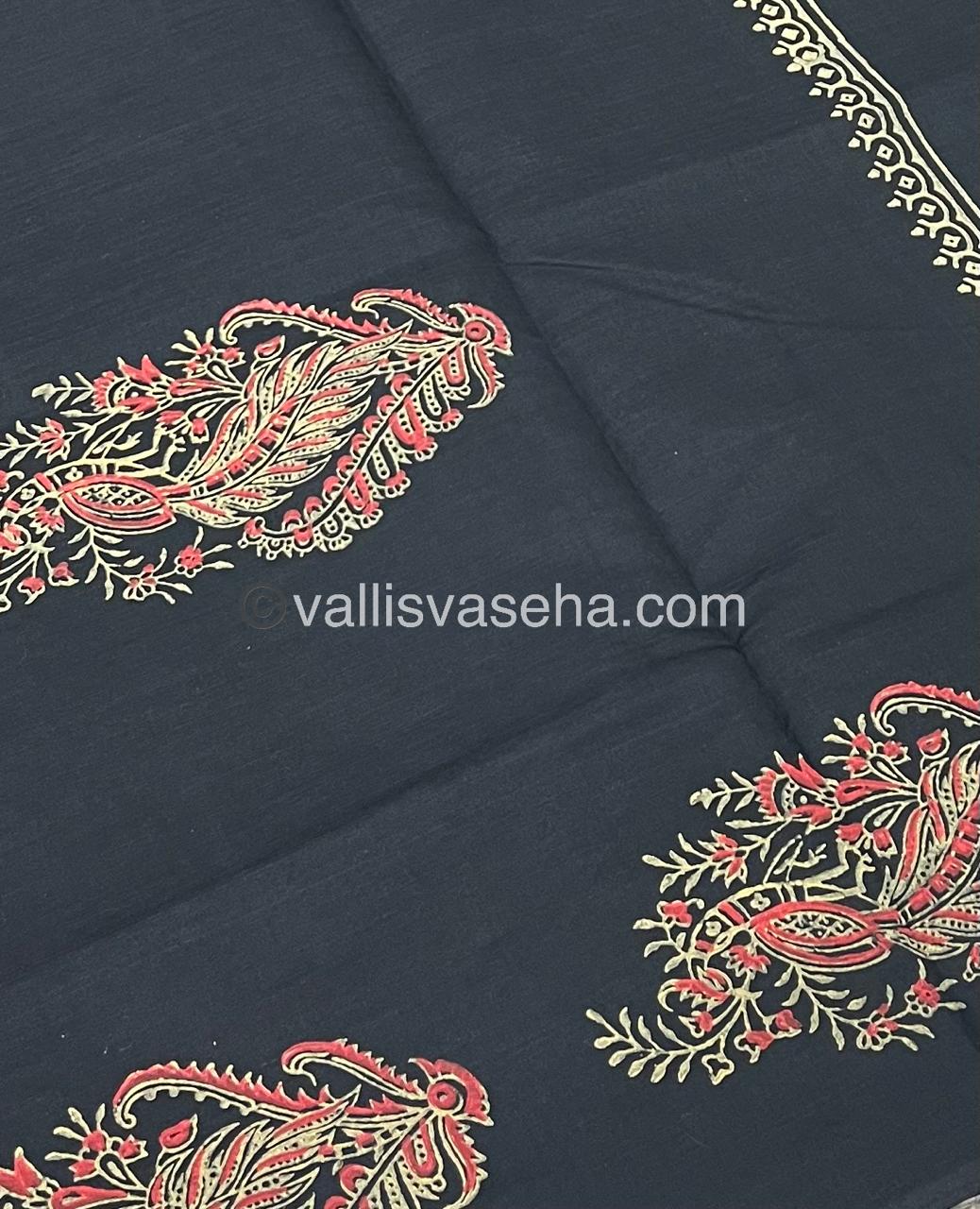South Mixed Printed Cotton - Black With Cream - VVPCP003