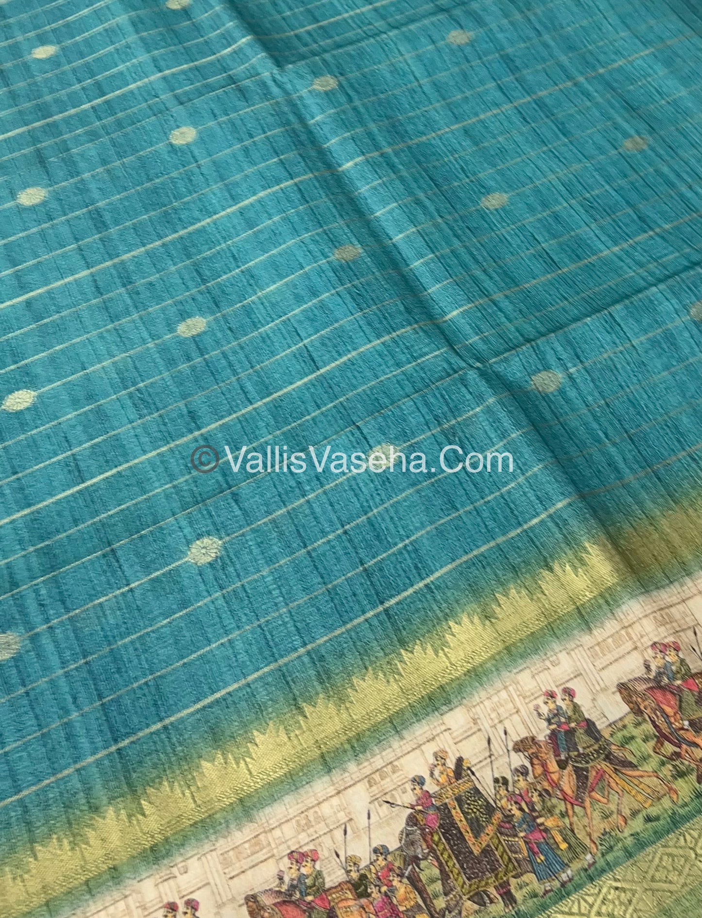 Semi Chanderi Saree - checks pattern - VVSCS004