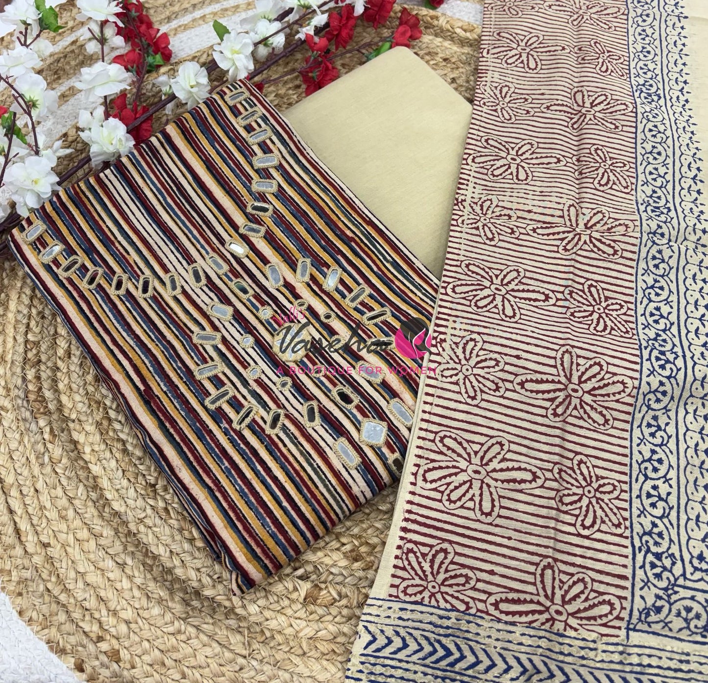 Unstitched Cotton Salwar Material | VVUSM034