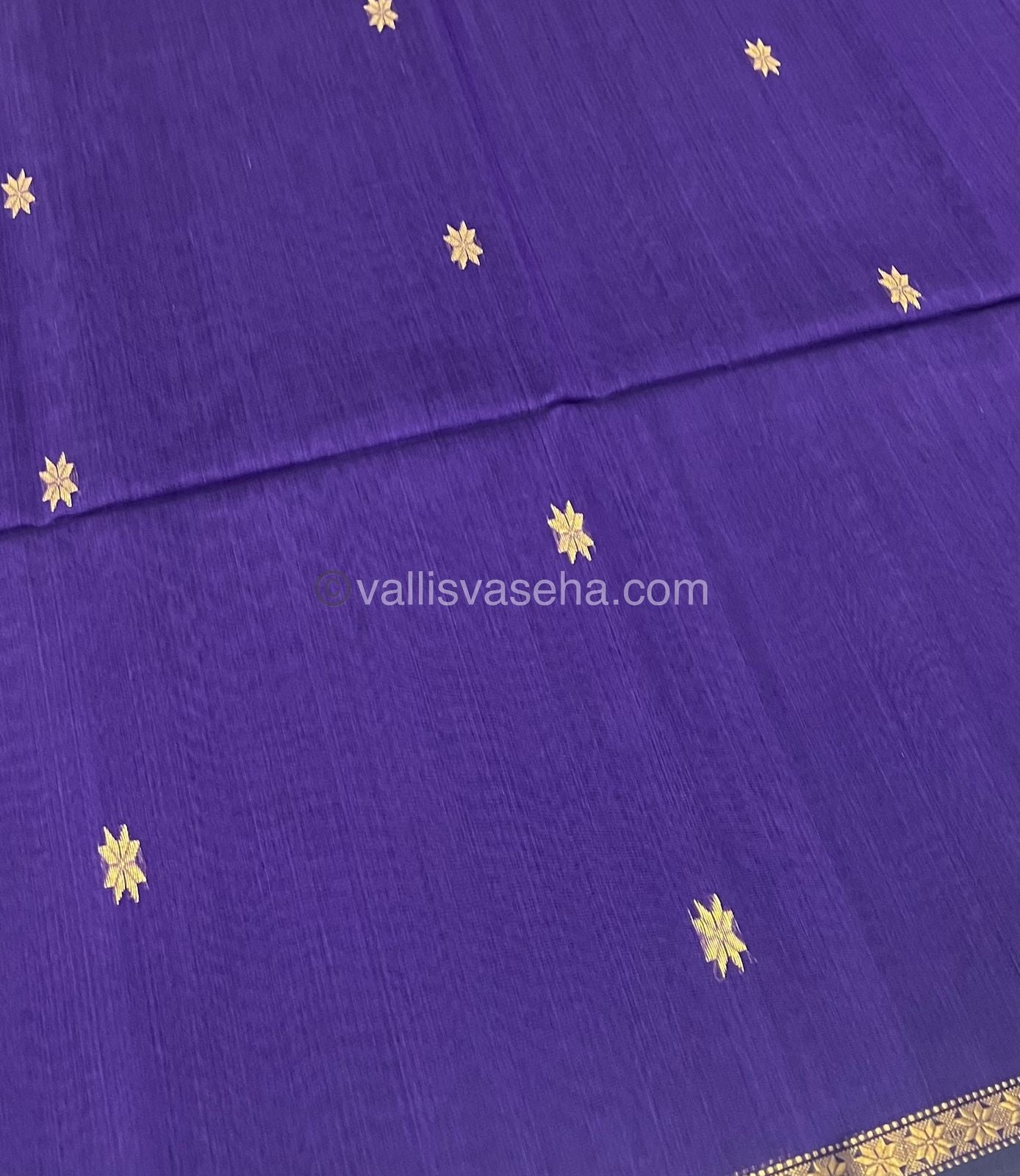 Pure Maheshwari Silk Cotton Saree - Violet & Lemon Green Color - VVMSC002