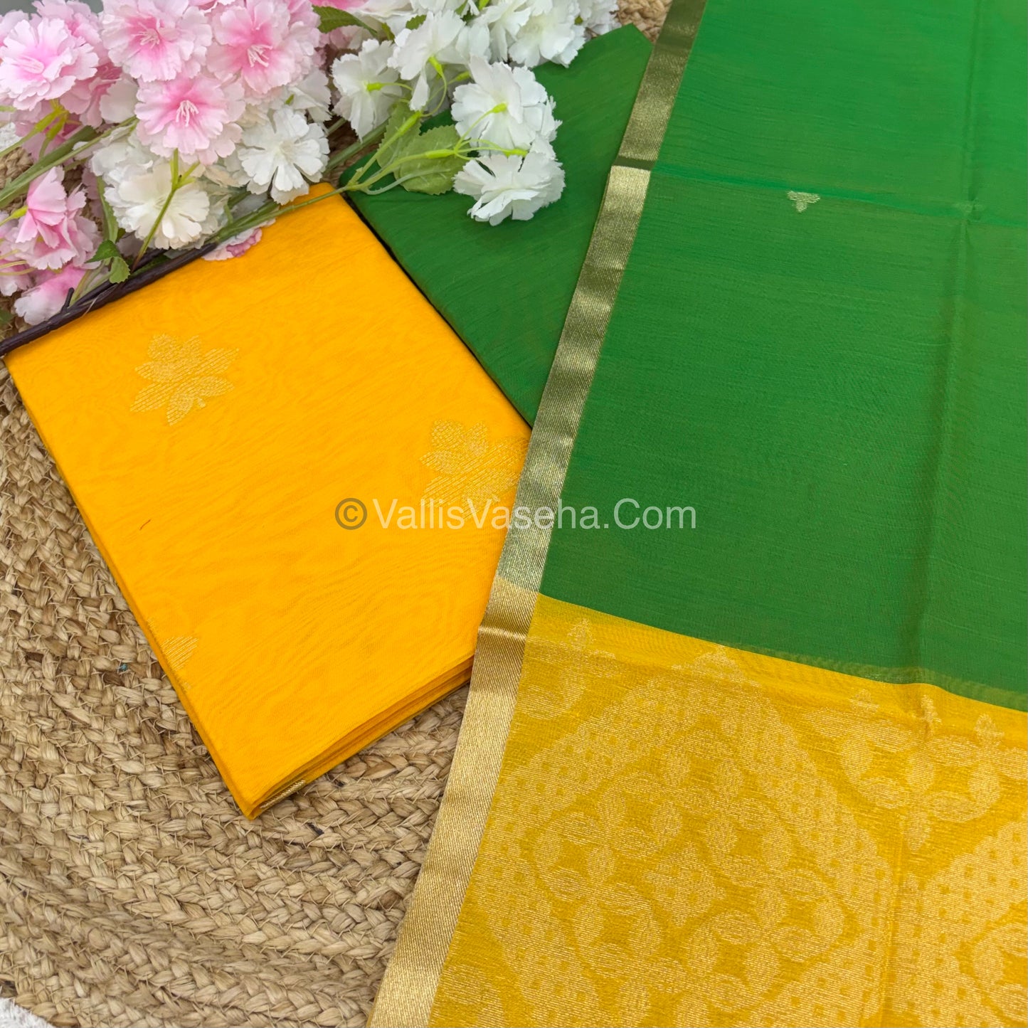 Unstitched Salwar Material -Silk Cotton - VVUSM006