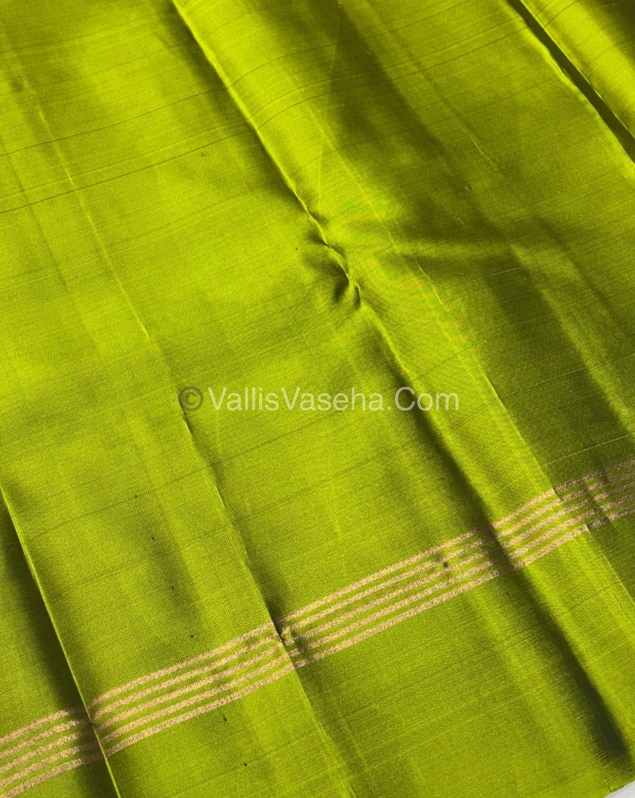 Half Mixed Soft Silk Saree - Green With Green - VVPSS073