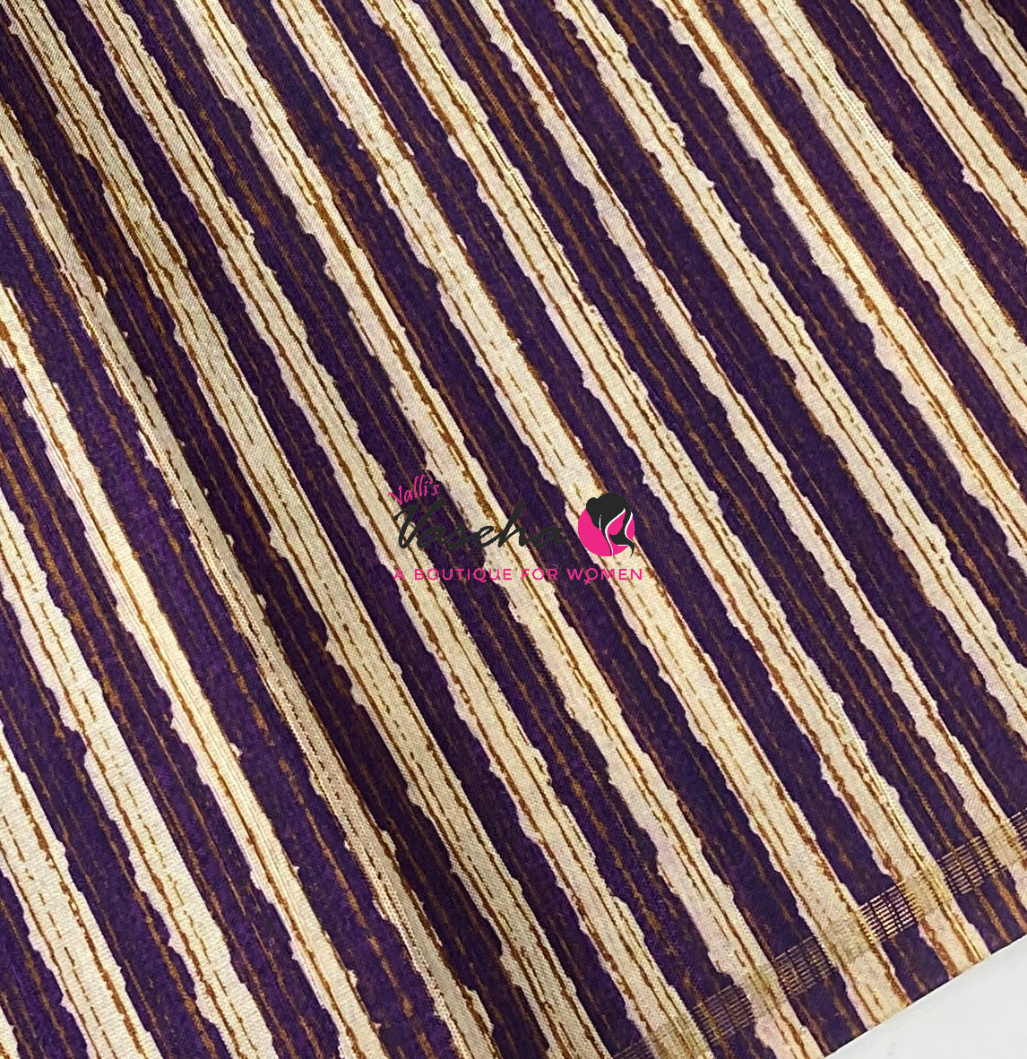 Semi Matka Tussar Saree - Pichwai Design - VVSMT003