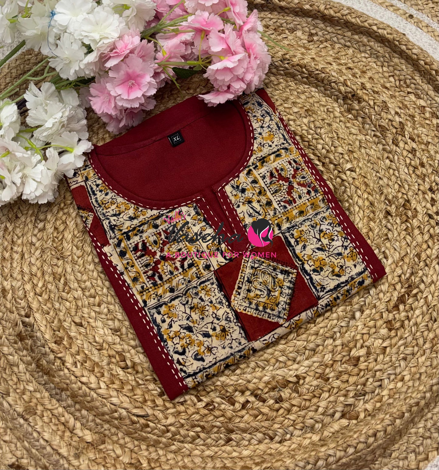 Ready Made - Pure Kalamkari Cotton - Short Kurti - VVRKC003