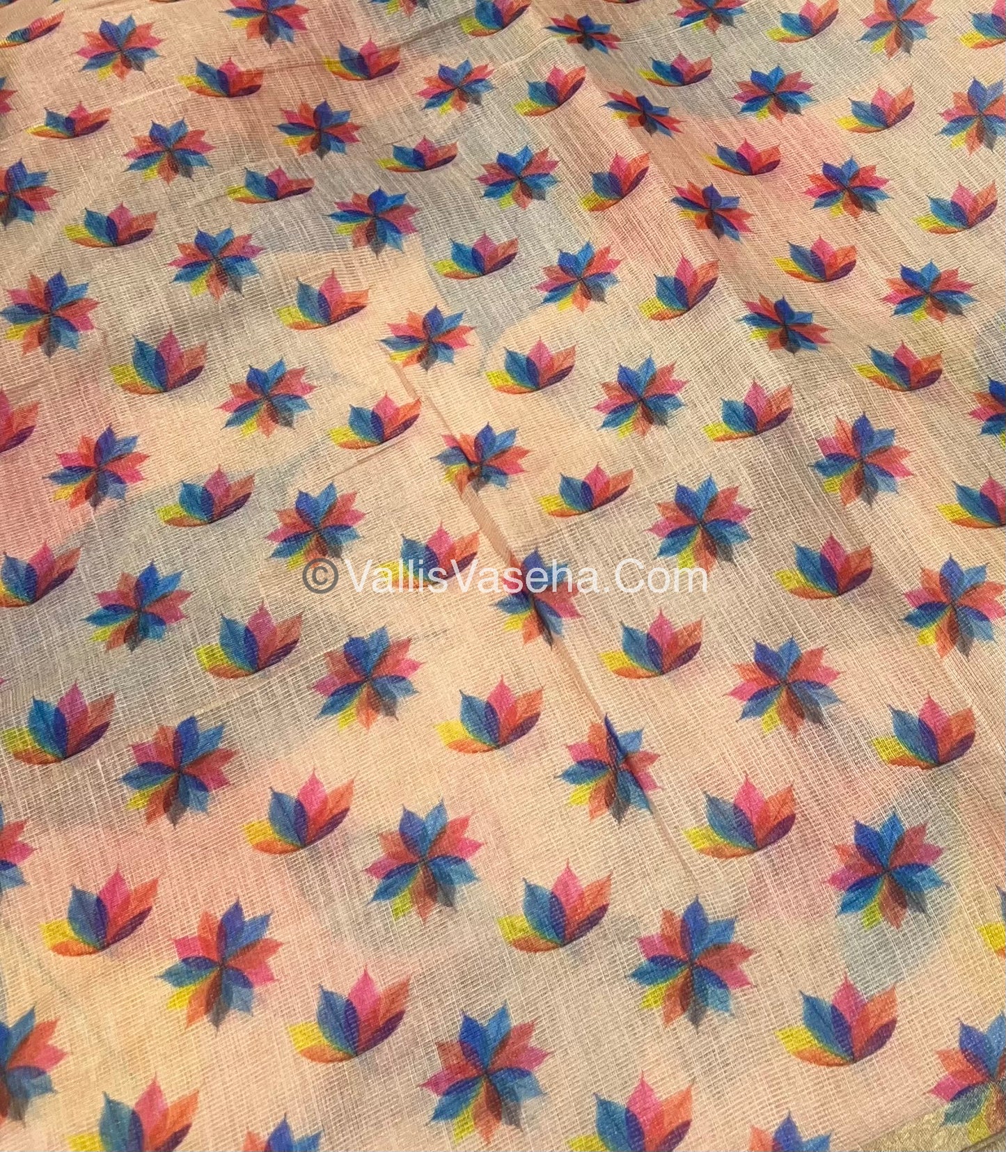 Semi Kota Tissue Sarees - Stone Studded - Cream ( Beige) Shade - VVSKS003